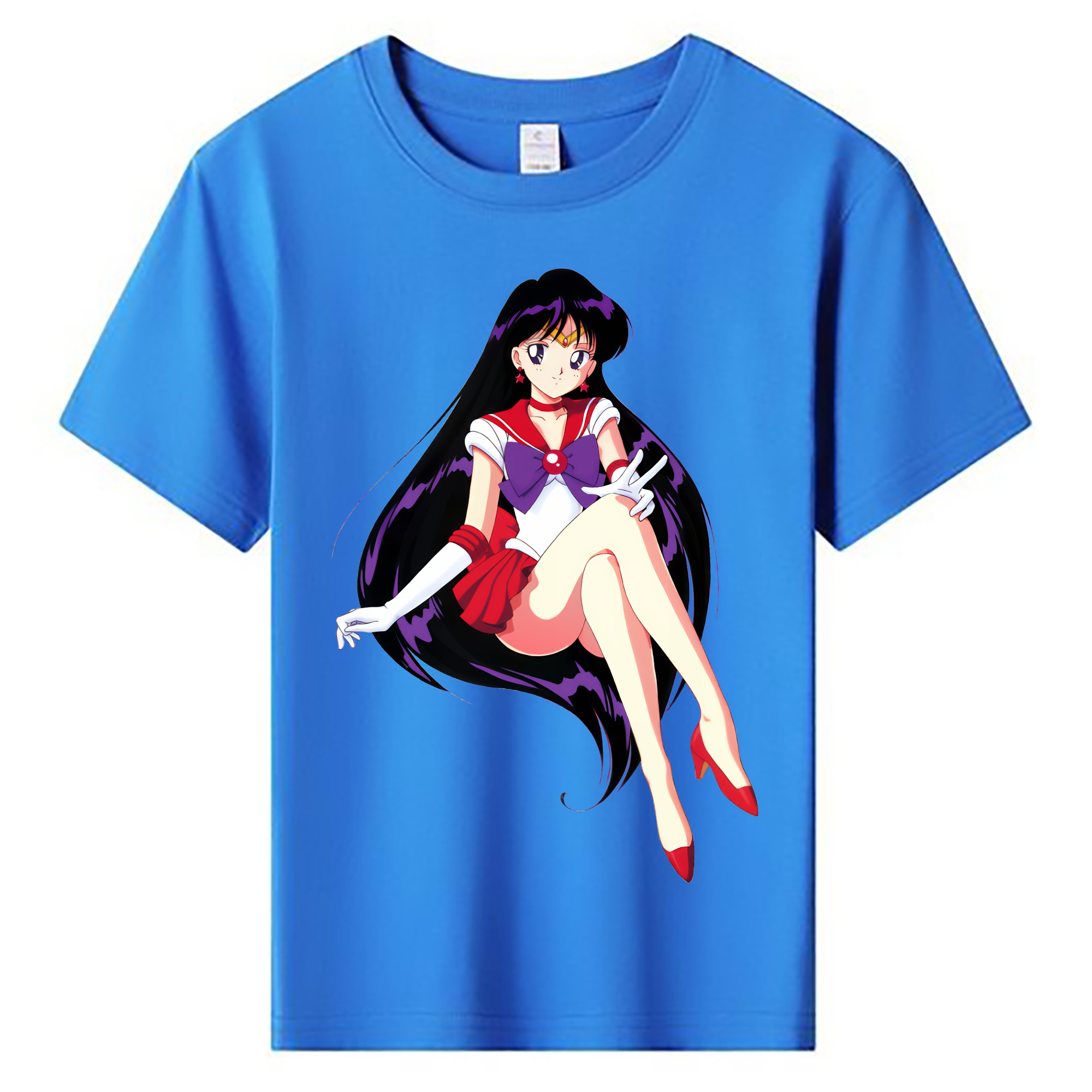 （画像用） 美少女戦士セーラームーン 火野レイ ひの レイ Sailor Moon Hino Rei （セーラーマーズ,Sailor Mars） 綿100％キッズTシャツ（フロントプリント）